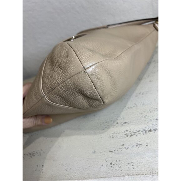 Coach Madison Isabelle Shoulder Bag Pebbled Leather Purse Cream Beige Tan - Picture 5 of 16